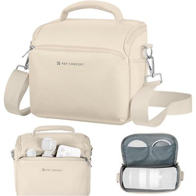 K&F Concept Kamera Umhängetasche aus Canvas, Beige, für SLR/DSLR Kameras, ideal