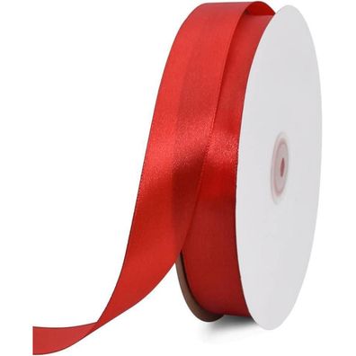 Toniful Satinband rot 25mm, 91 Meter - Vielseitiges Dekoband für Geschenke