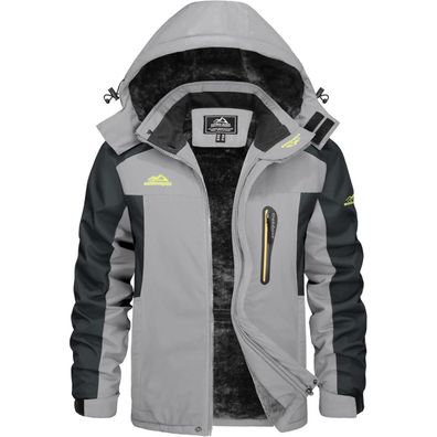 Kefitevd Herren Winterjacke Wasserdicht Warm Gefüttert Skijacke Outdoor