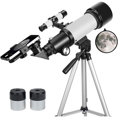 EACONN 70AZ Refraktor Teleskop für Anfänger mit Stativ und Telefonadapter, 70mm