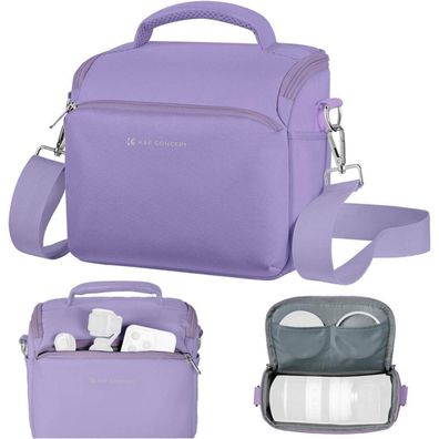 K&F Concept Kamera Umhängetasche SLR-Tasche für Fotografen, Lila, ideal für