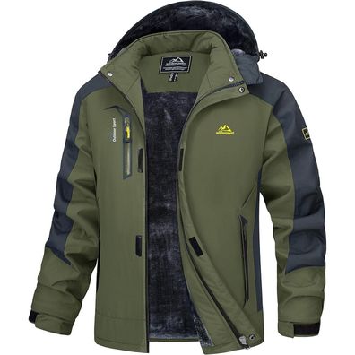 Magcomsen Herren Winterjacke Warm Gefüttert Wasserdicht Skijacke Outdoor
