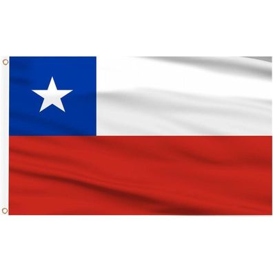 AhfuLife Chile Flagge 90 x 150 cm, 1 Stück Chilenische Fahne mit Messing-Ösen
