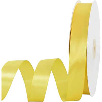 Toniful Satinband Zitrone, 2,2 cm x 91 m, einfarbig, für Geschenkverpackungen