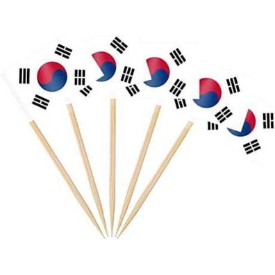 AhfuLife 100 Stück Koreanische Zahnstocherflaggen für Cupcakes, Cocktails und
