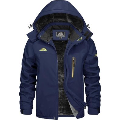 Kefitevd Herren Winterjacke Dunkelblau XL - Wasserdicht, Warm, Winddicht