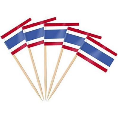 AhfuLife Thailand Zahnstocher Flaggen, 200 Stück - Perfekt für Partys, Buffets