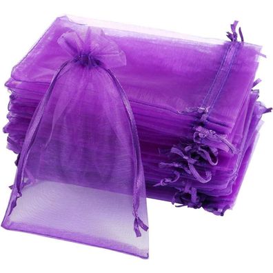 Naler 120x Organzasäckchen Lila Organzabeutel, Schmuck & Geschenktüten, 10x15 cm