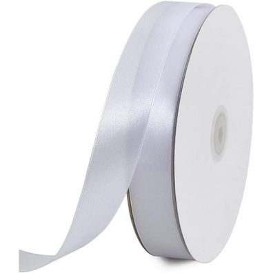 Toniful Satinband weiß 25mm, 91 Meter - Fein Schleifenband für Hochzeit, Taufe