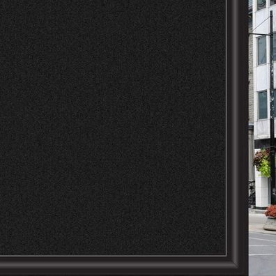 Zindoo Fensterfolie Blickdicht Schwarz Matt, Lichtdicht und Verdunkelnd, Ohne