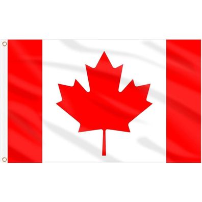 AhfuLife Kanada Flagge 150 x 90 cm - Doppelseitig mit Messingösen für Innen