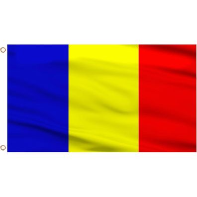 AhfuLife Rumänien Flagge 90 x 150 cm, 2 Stück Rumänische Fahne mit Messing-Ösen