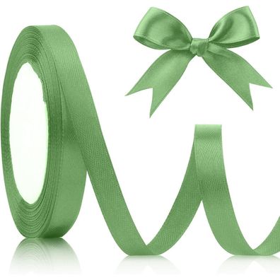 KIYFXA Satinband Grün 10mm x 22m - Vielseitiges Dekoband für Geschenke