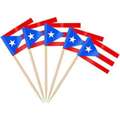 AhfuLife 200 Stück Puerto Rico Zahnstocher-Flaggen - Perfekt für Partys