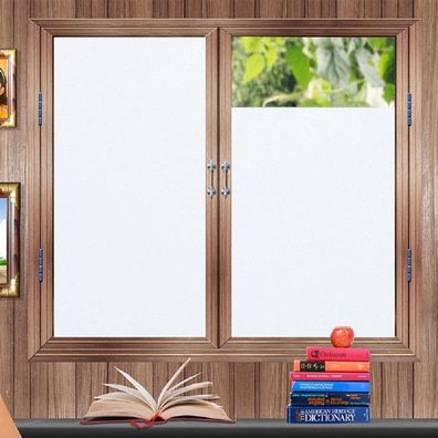 Zindoo Fensterfolie Milchglas 60x200 cm - Kleberfrei, Sichtschutz für Bad, Büro