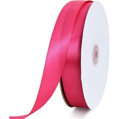 Toniful Satin Geschenkband Knallrosa Neon Rosa 2,5cm x 91m - Hochwertiges