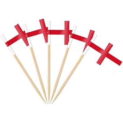 AhfuLife 200 Stück England Zahnstocher Flaggen - Mini Fahnen für Cupcakes
