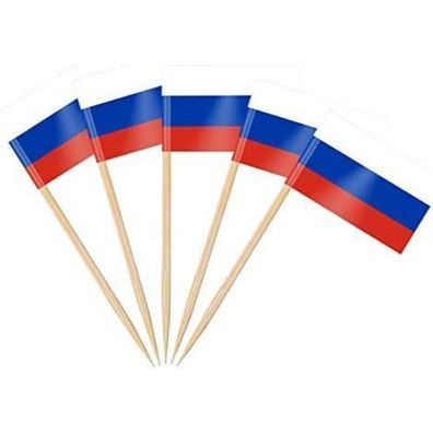 AhfuLife 200 Stück Russische Zahnstocher Flaggen - Mini Fähnchen für Cupcakes