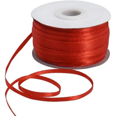 Toniful 3mm x 183m Rot Satinband doppelseitig gewebt für Basteln, Geschenke
