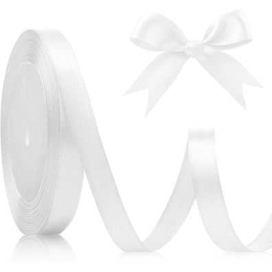 KIYFXA Satinband Weiss 10mm, 22 Meter - Vielseitiges Geschenkband für Hochzeit