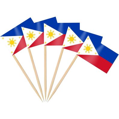 AhfuLife 200 Stück Philippinen Zahnstocher Flaggen, Filipino Cocktail Stick