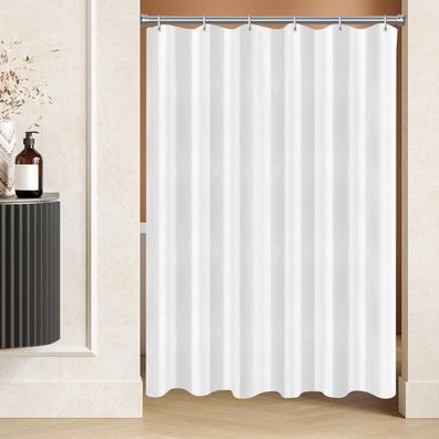 Lerores Duschvorhang 100x190 cm Reinweiß - Wasserabweisend, Antischimmel