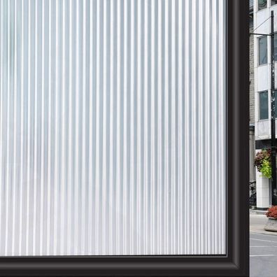 Zindoo Fensterfolie Schilfrohr Dekorativ Milchglasfolie Blickdicht Ohne Kleber