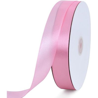 Toniful Satinband Babyrosa, 2,5 cm x 91 m, einfarbig, für Geschenkverpackungen