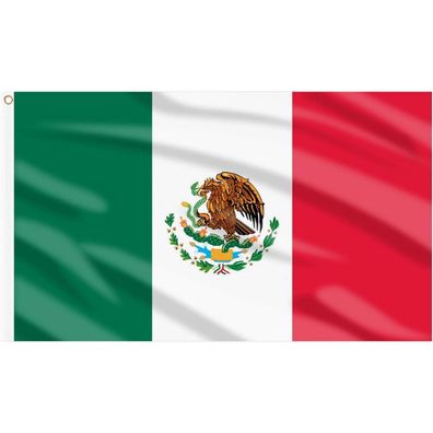 AhfuLife Mexiko Flagge 90x150 cm, 2 Stück Mexikanische Fahne mit Messing-Ösen