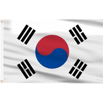 AhfuLife Südkorea Flagge 90 x 150 cm, Koreanische Fahne mit Messing-Ösen für