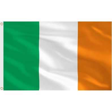 AhfuLife Irland Flagge 150 x 90 cm, Doppelseitig mit Messingösen für St
