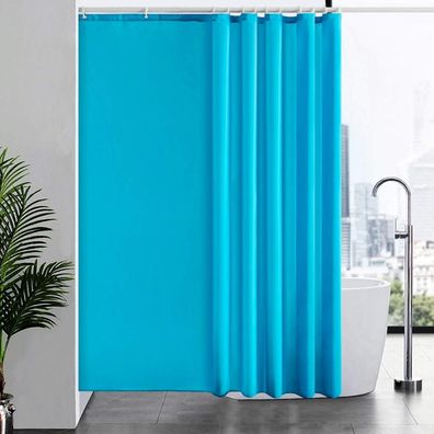 Furlinic Duschvorhang Aquamarine 200x200cm - Anti-Schimmel Textil Badvorhang