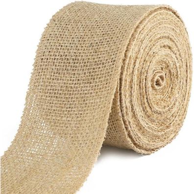 jijAcraft Juteband 8cm Breit, 10M Vintage Geschenkband aus Sackleinen für Deko