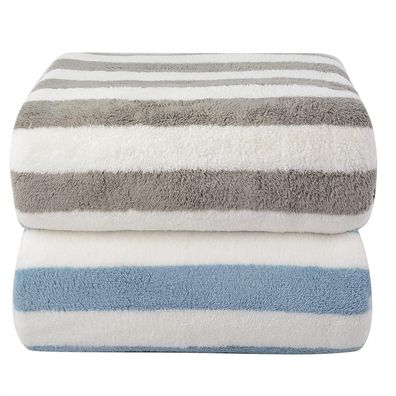 VIVOTE Mikrofaser Badetuch 70x140cm, 2er Pack (Grau+Blau) - Schnelltrocknend