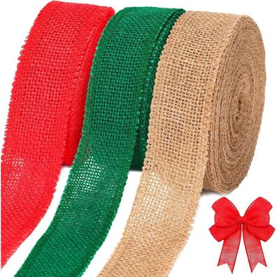 jijAcraft Juteband Rolle 4cm Breit, 30M Burlap Vintage Geschenkband für DIY