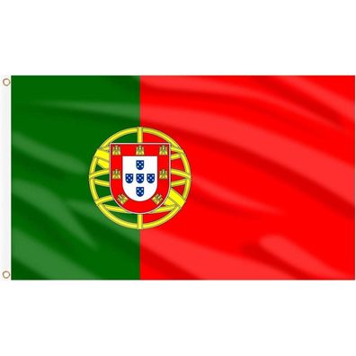 AhfuLife Portugal Flagge 150x90 cm, 2 Stück, doppelseitig mit Messingösen für