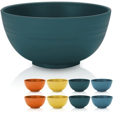 Kyraton Müslischüssel 8er Set, 760ml, Dunkelgrün - Unzerbrechlich & Leicht