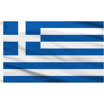 AhfuLife Griechenland Flagge 90x150 cm - Leuchtende Farben, Messing-Ösen, für