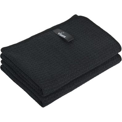 VIVOTE Mikrofaser Geschirrtuch 40 x 70 cm, Schwarz, Ultraweiches und