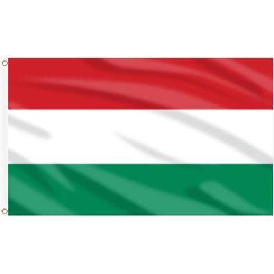 AhfuLife Ungarn Flagge 90 x 150 cm, 2 Stück Ungarisch Fahne mit Messing-Ösen