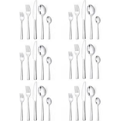 Lazahome 30-teiliges Besteckset für 6 Personen aus Edelstahl, spülmaschinenfest