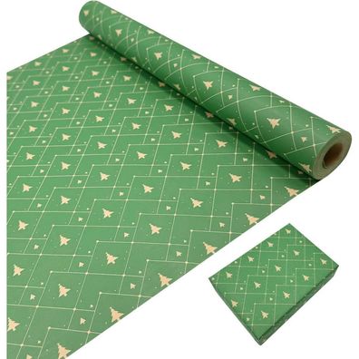 DOJoykey Kraft-Geschenkpapierrolle: Recycelbares grünes Geschenkpapier mit