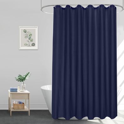 EurCross Duschvorhang 180x180 cm Blau Textil Stoff Waschbar Wasserdicht Anti