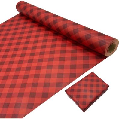 DOJoykey Geschenkpapierrolle Kraft Rot, 43 cm x 15 m, Recycelbar, Festliches