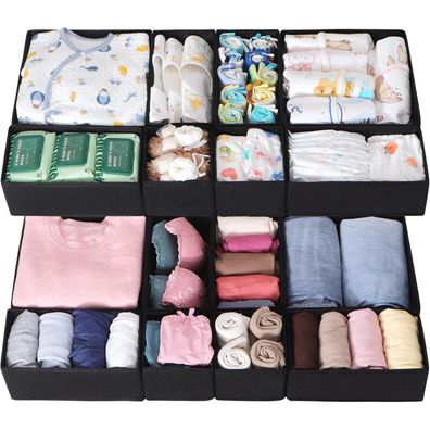 ORLISA 16er Set Schubladen Organizer, faltbar, für HEMNES Kommode und