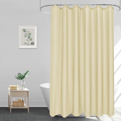 EurCross Duschvorhang 180x220 cm Beige Textil Stoff Waschbar Wasserdicht