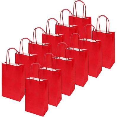 Flintronic Papiertüten aus Kraftpapier, 12 Stück, mit Henkel