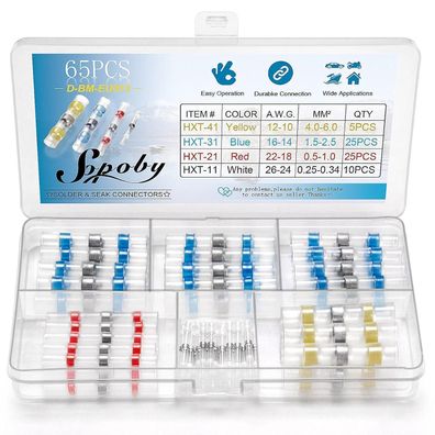 Sopoby 65PCS Lötverbinder Set - Schweißverbinder für Automobile, Schiffe