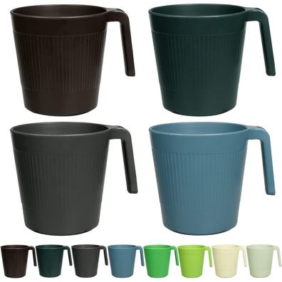 Greentainer 8er Set wiederverwendbare 500 ml Kunststoff-Tassen mit Henkel