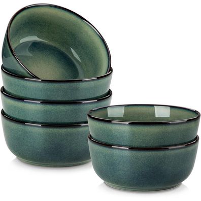 vancasso Suppenschalen 6er Set STARRY 780ML Müslischale aus Steingut, Grün